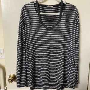 GAP Grey striped knit sweater